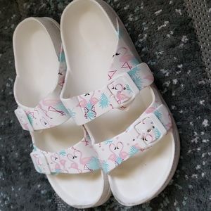 FUNKYMONKEY Women's Comfort Slides Double Buckle Adjustable EVA Flat Sandals